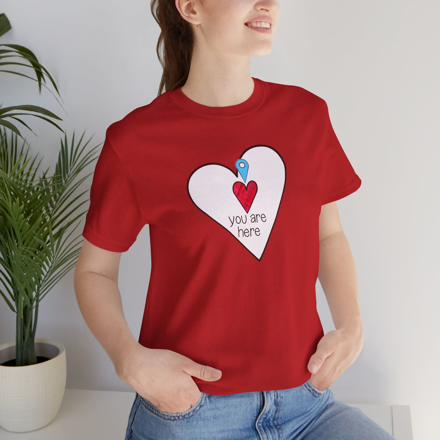 You Are Here Heart Tee — Location Pin Heart T-Shirt
