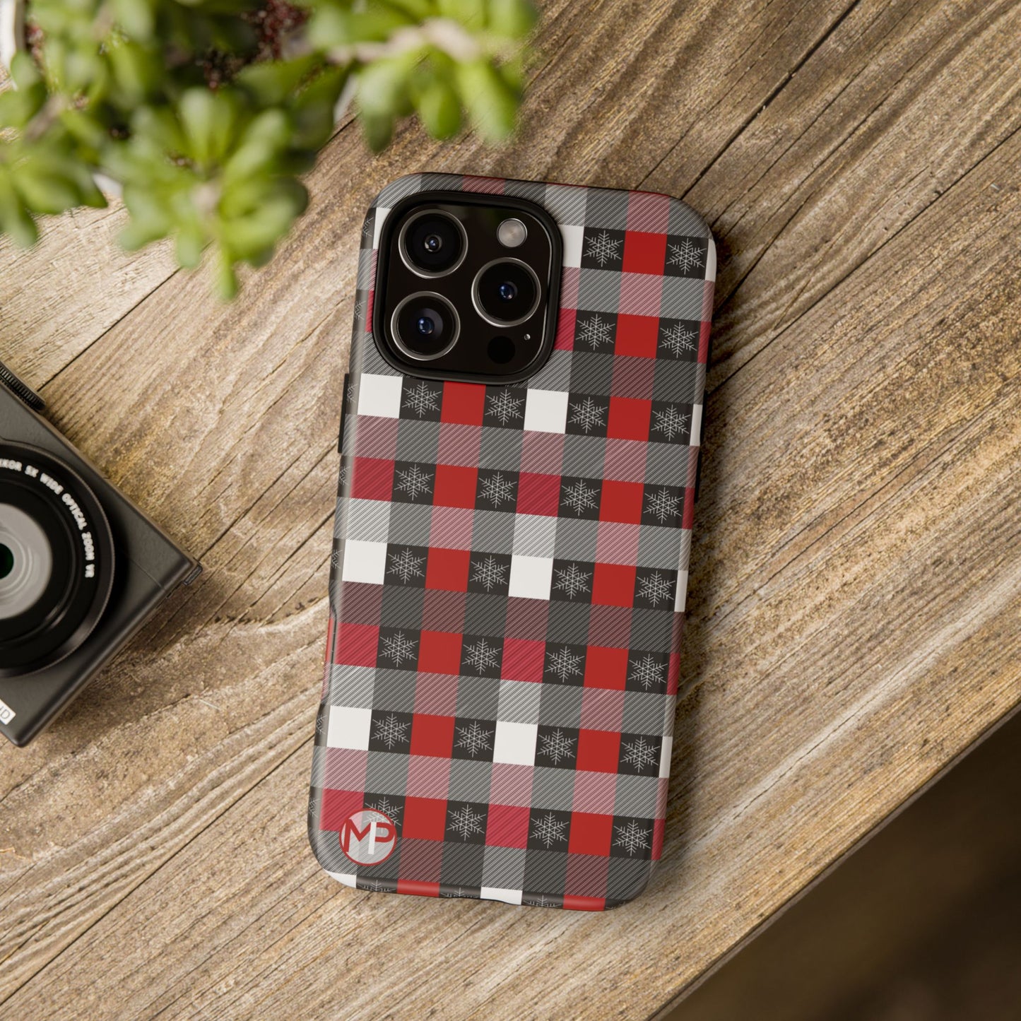 Red and Black Buffalo Plaid Tough Phone Case