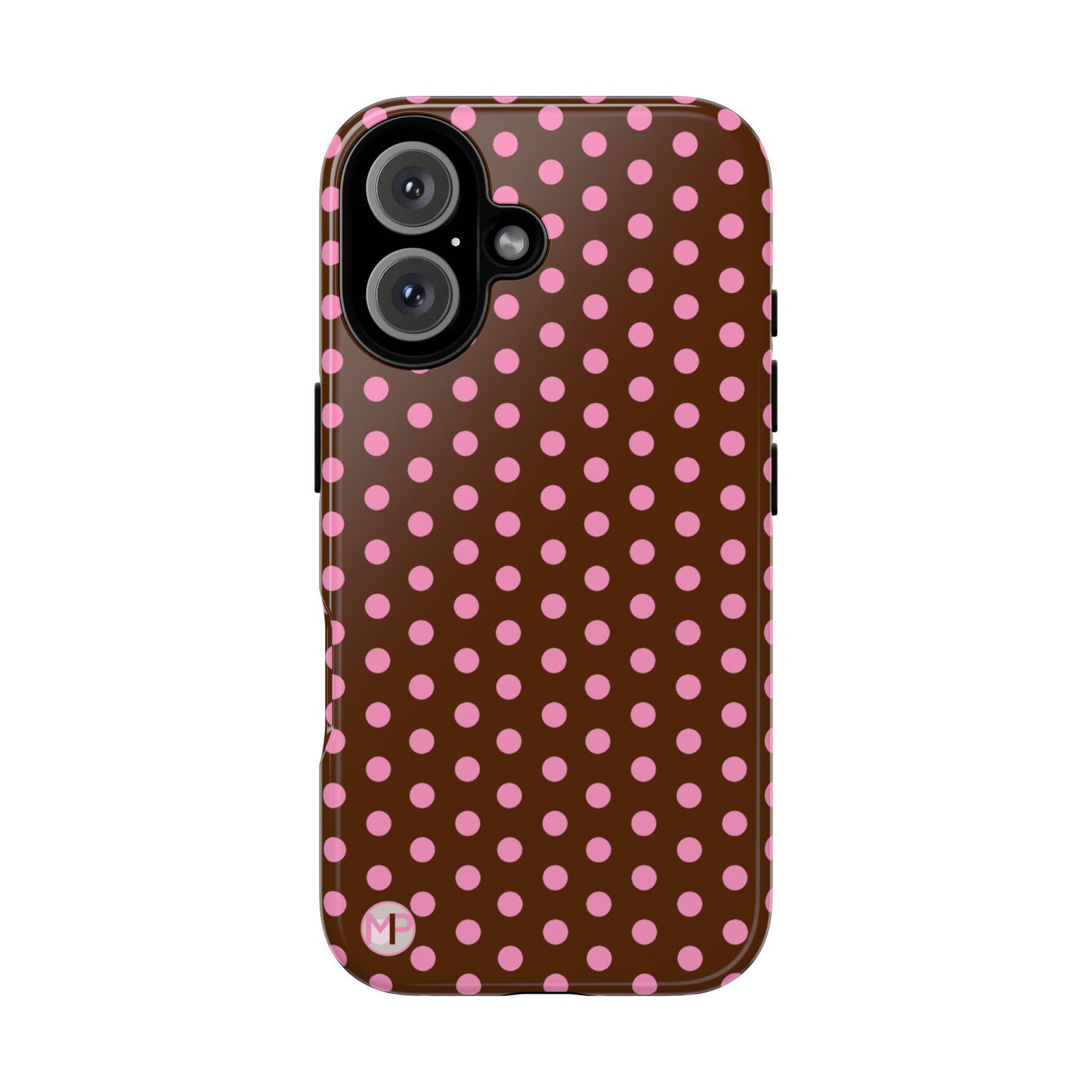 Polka Dot Tough Case — Brown with Pink Dots Phone Case