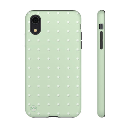 Mint Dot Tough Phone Case — Protective Polka Dot iPhone Cover