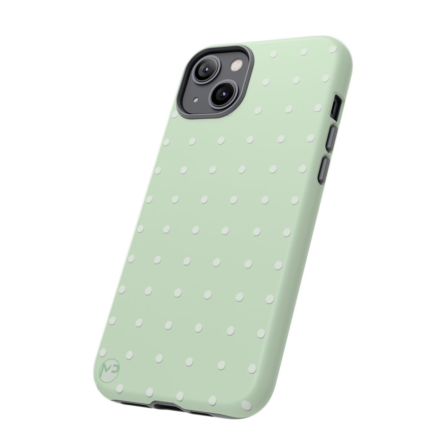 Mint Dot Tough Phone Case — Protective Polka Dot iPhone Cover