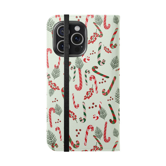 Candy Cane Flip Phone Case