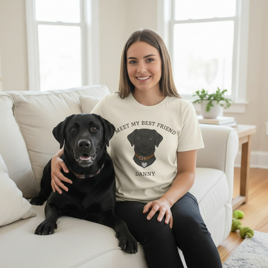 Black Labrador Personalized Dog T-Shirt