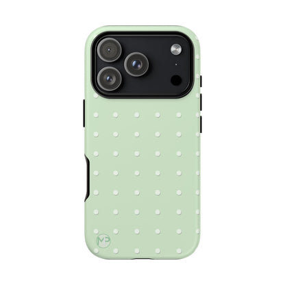 Mint Dot Tough Phone Case — Protective Polka Dot iPhone Cover