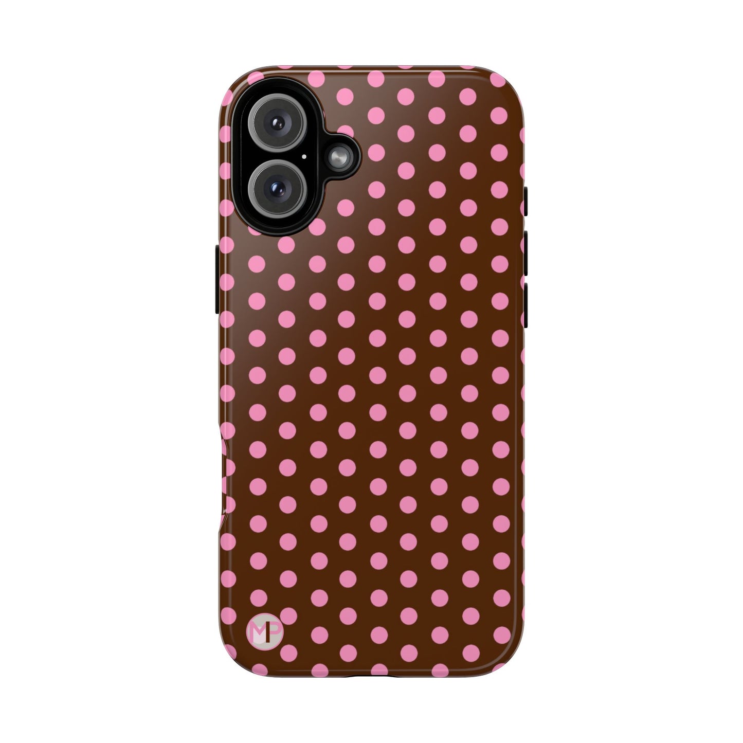 Polka Dot Tough Case — Brown with Pink Dots Phone Case