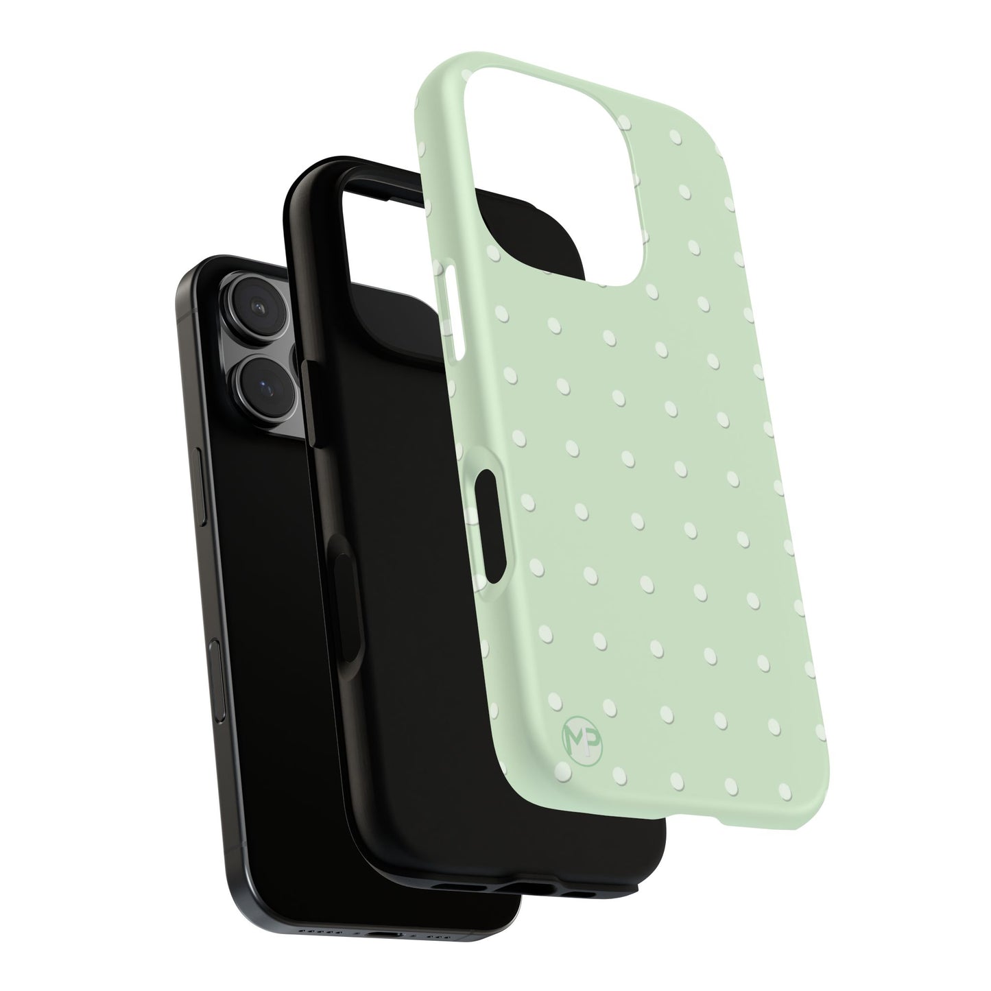 Mint Dot Tough Phone Case — Protective Polka Dot iPhone Cover