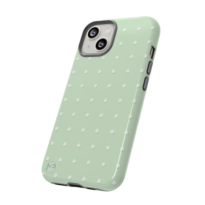 Mint Dot Tough Phone Case — Protective Polka Dot iPhone Cover