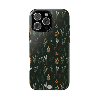 Pressed Floral Tough Phone Case - Durable Design for Nature Lovers