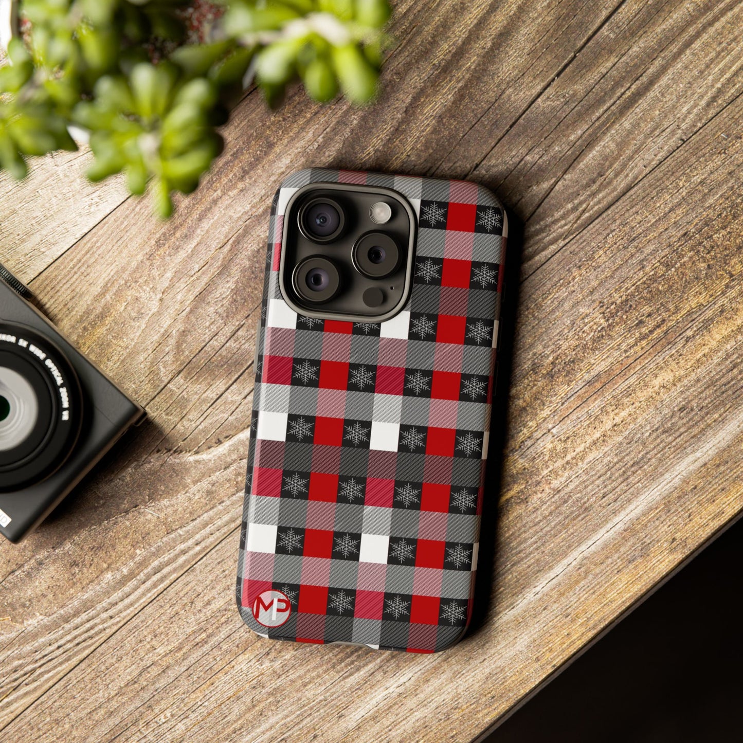 Red and Black Buffalo Plaid Tough Phone Case