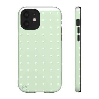 Mint Dot Tough Phone Case — Protective Polka Dot iPhone Cover