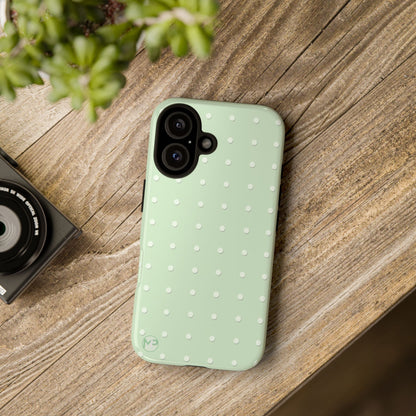 Mint Dot Tough Phone Case — Protective Polka Dot iPhone Cover