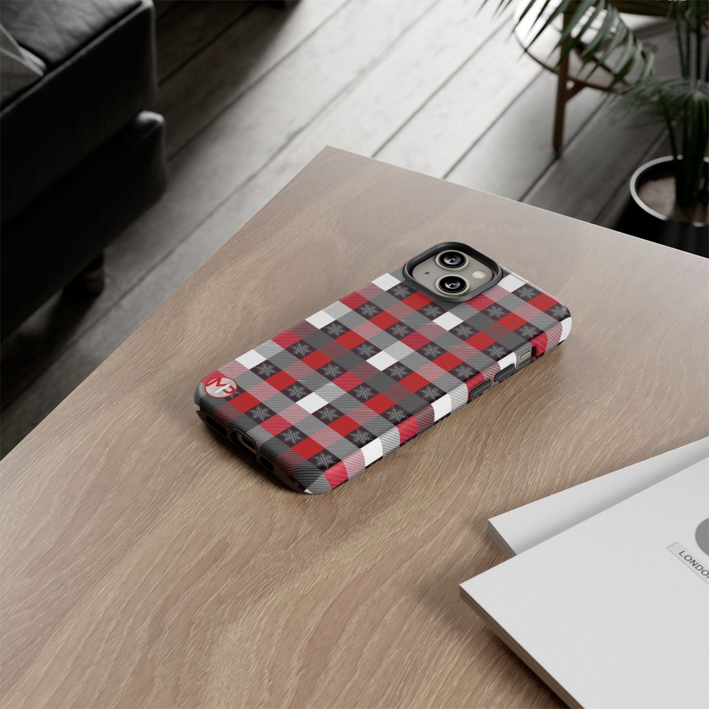 Red and Black Buffalo Plaid Tough Phone Case