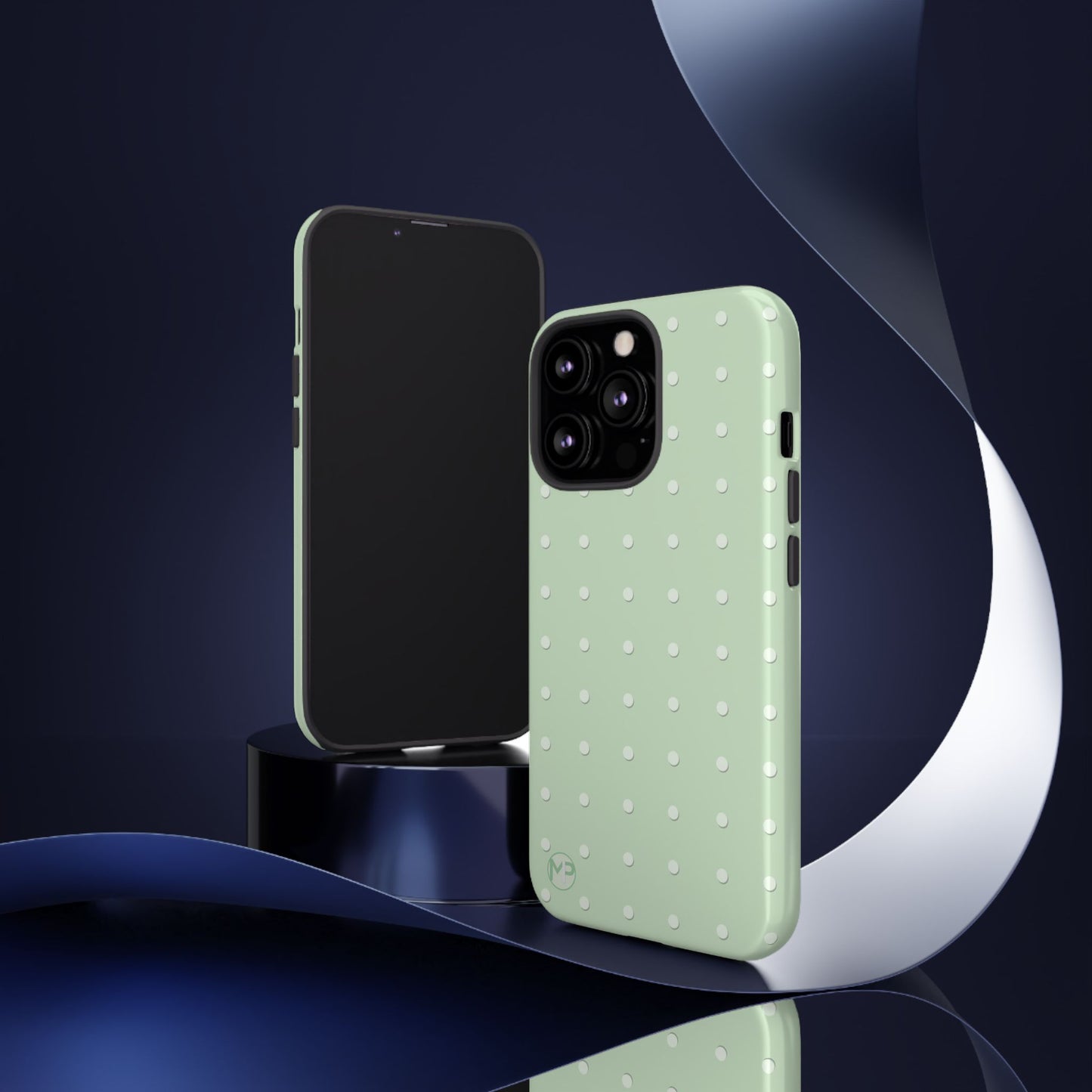 Mint Dot Tough Phone Case — Protective Polka Dot iPhone Cover