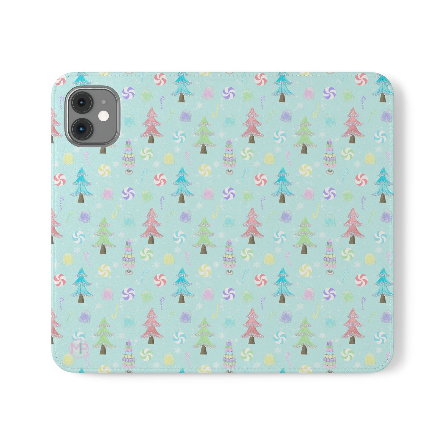 Pastel Christmas Trees Wallet Case