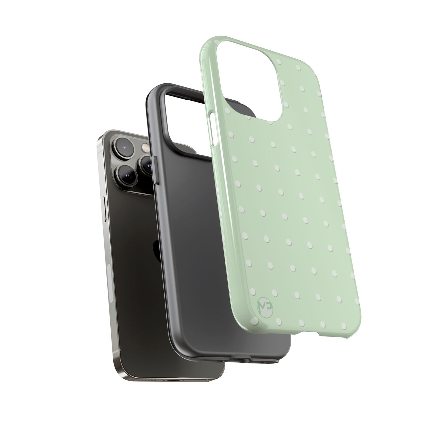 Mint Dot Tough Phone Case — Protective Polka Dot iPhone Cover