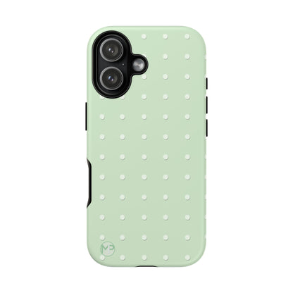 Mint Dot Tough Phone Case — Protective Polka Dot iPhone Cover