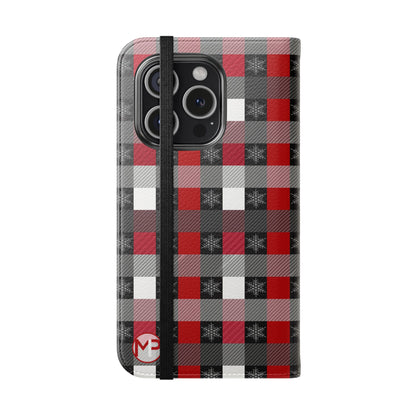 Red & Black Buffalo Plaid Flip Phone Case – Wallet Folio Cover