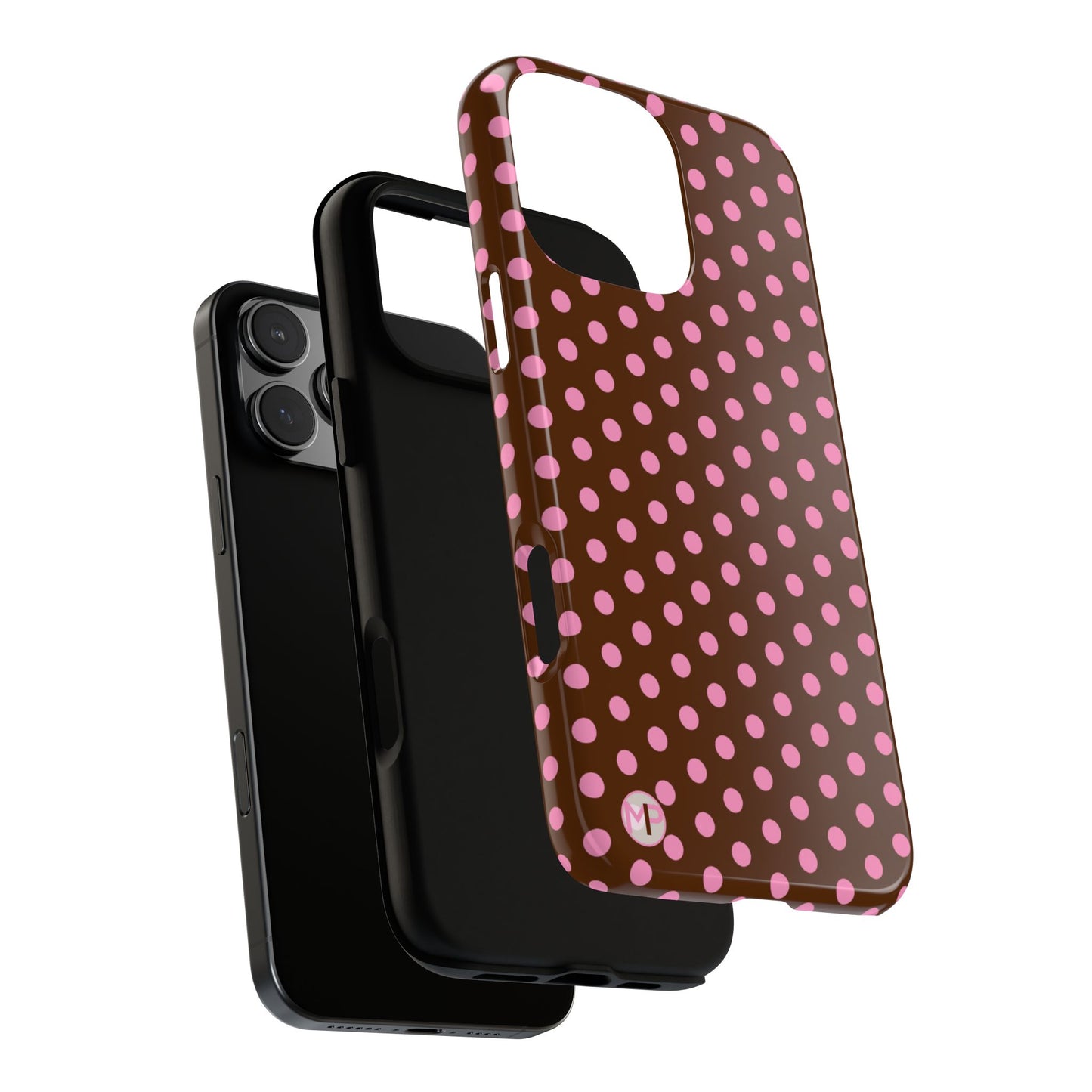 Polka Dot Tough Case — Brown with Pink Dots Phone Case