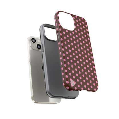 Polka Dot Tough Case — Brown with Pink Dots Phone Case