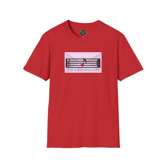 Music Note Love T-Shirt — "Just a Little Love Note" Heart Treble Clef Tee
