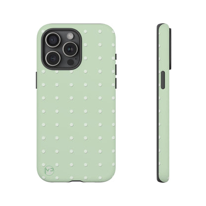 Mint Dot Tough Phone Case — Protective Polka Dot iPhone Cover