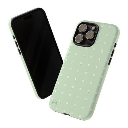 Mint Dot Tough Phone Case — Protective Polka Dot iPhone Cover