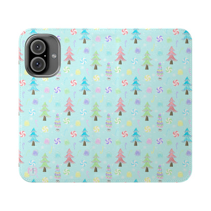 Pastel Christmas Trees Wallet Case