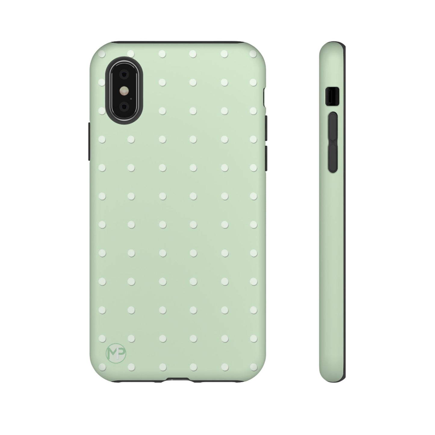 Mint Dot Tough Phone Case — Protective Polka Dot iPhone Cover