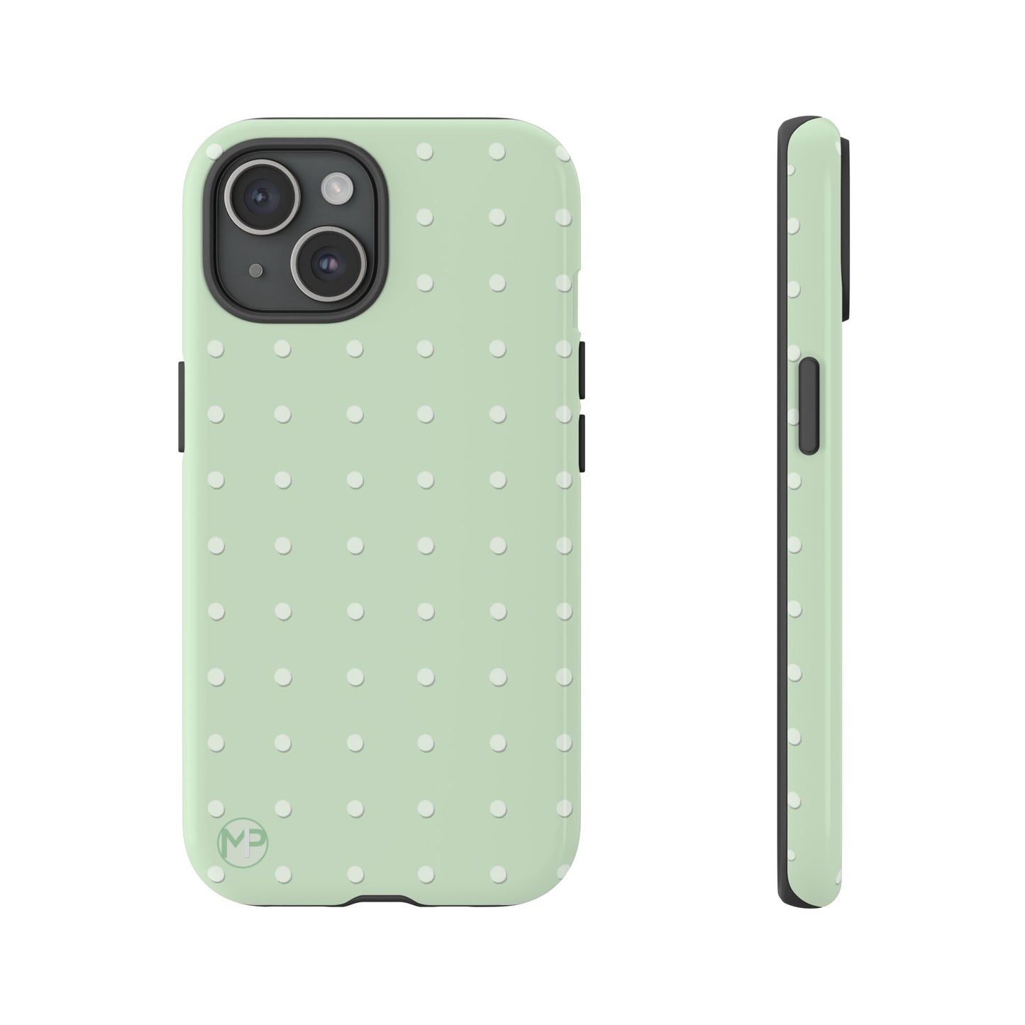 Mint Dot Tough Phone Case — Protective Polka Dot iPhone Cover