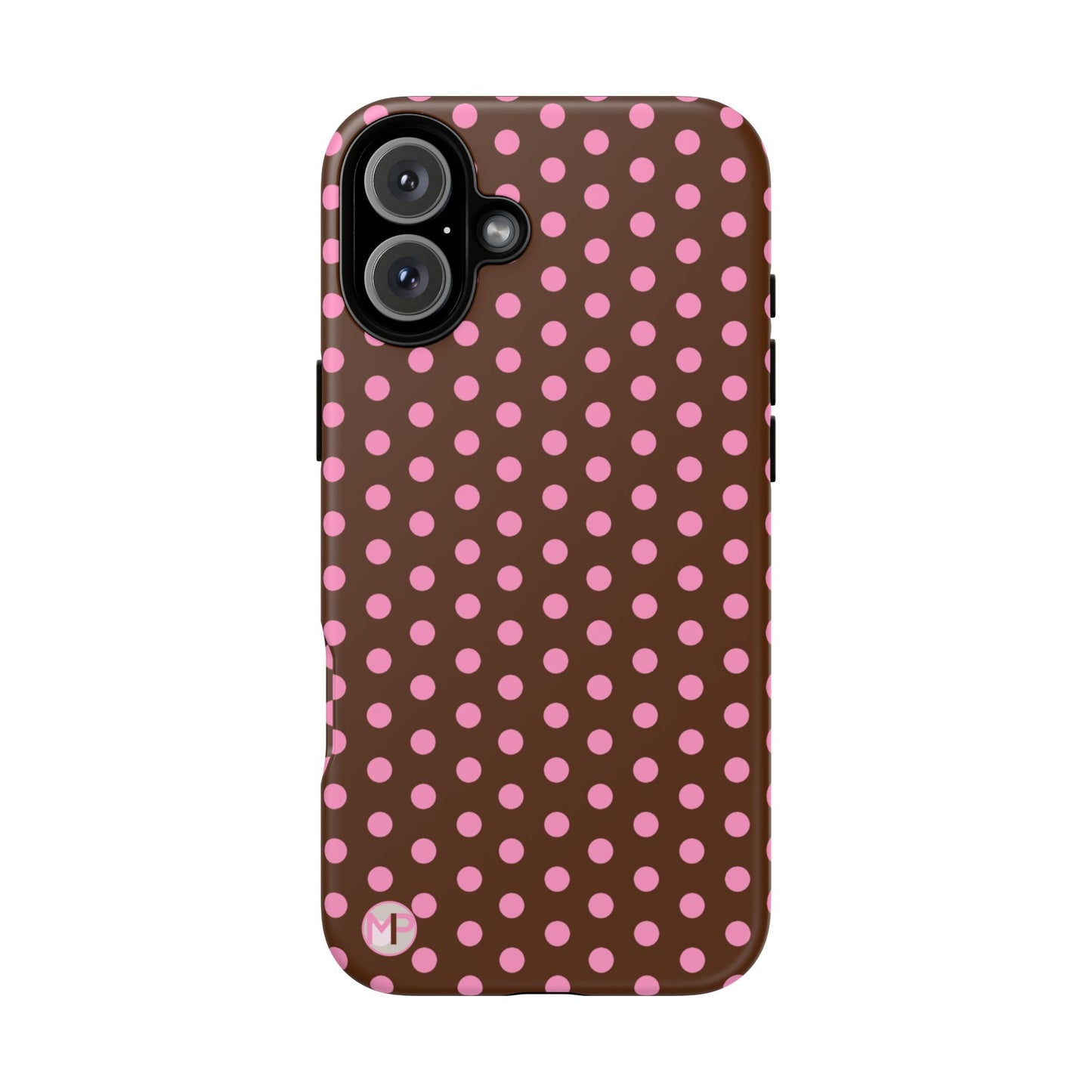 Polka Dot Tough Case — Brown with Pink Dots Phone Case