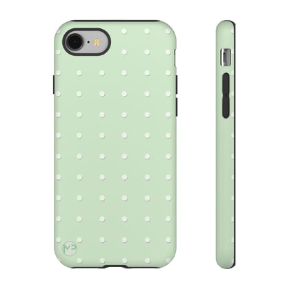 Mint Dot Tough Phone Case — Protective Polka Dot iPhone Cover