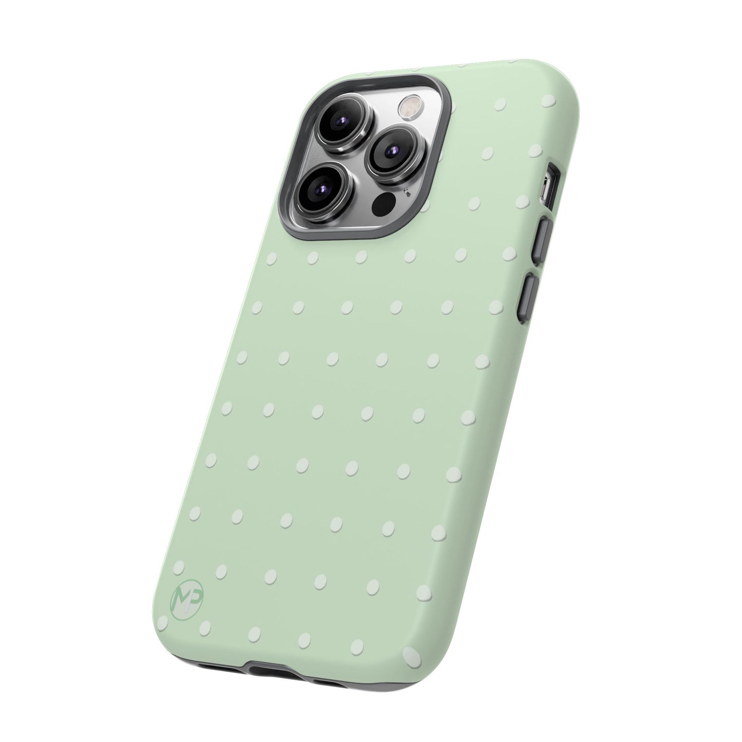 Mint Dot Tough Phone Case — Protective Polka Dot iPhone Cover