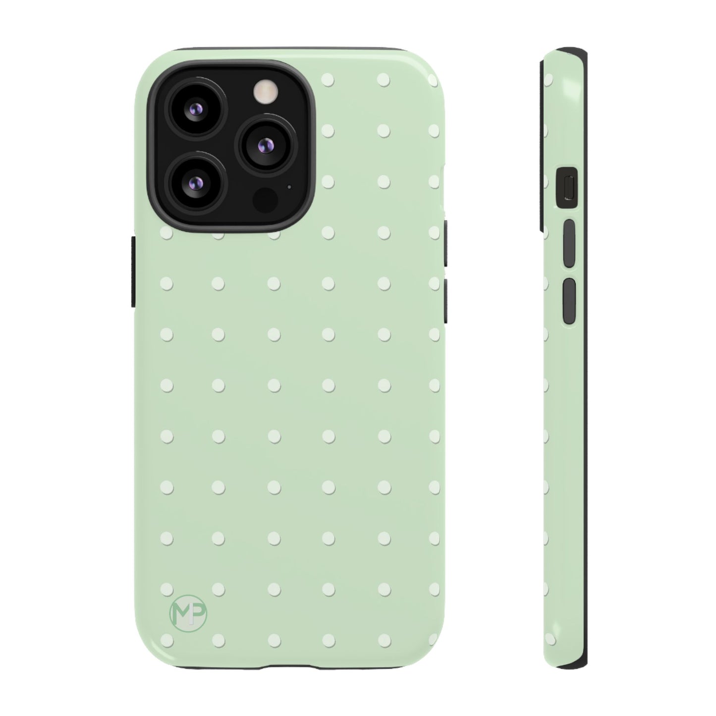 Mint Dot Tough Phone Case — Protective Polka Dot iPhone Cover