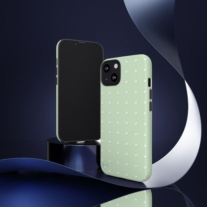 Mint Dot Tough Phone Case — Protective Polka Dot iPhone Cover