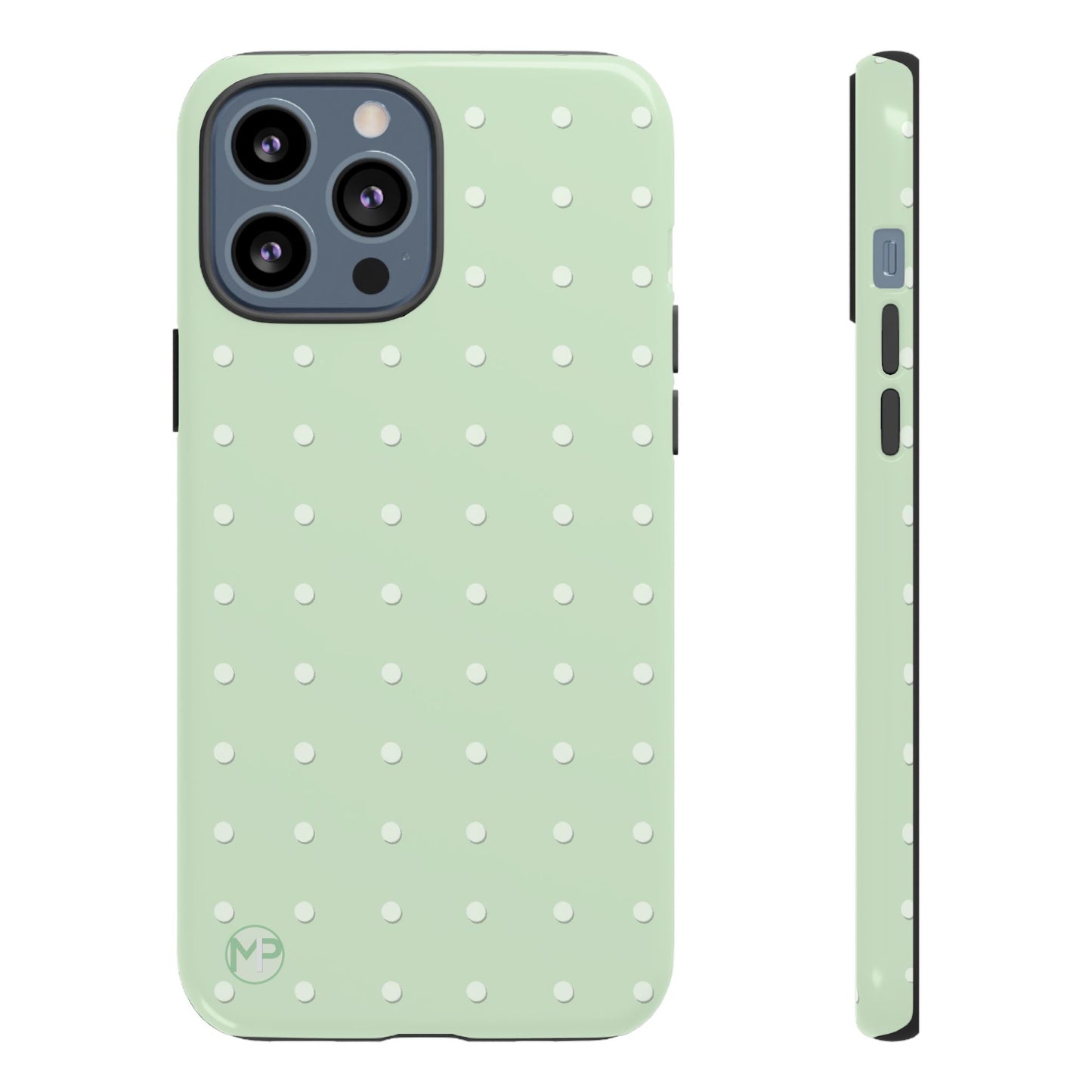Mint Dot Tough Phone Case — Protective Polka Dot iPhone Cover