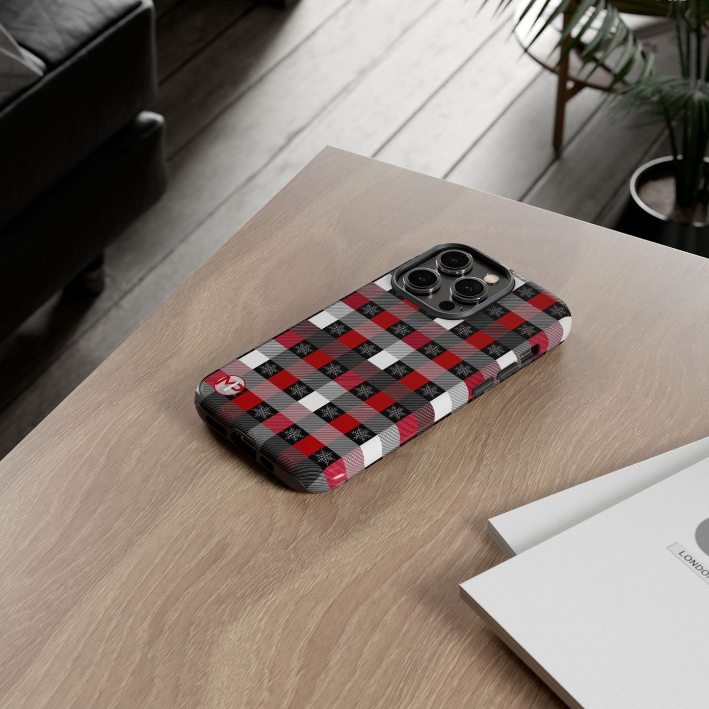 Red and Black Buffalo Plaid Tough Phone Case
