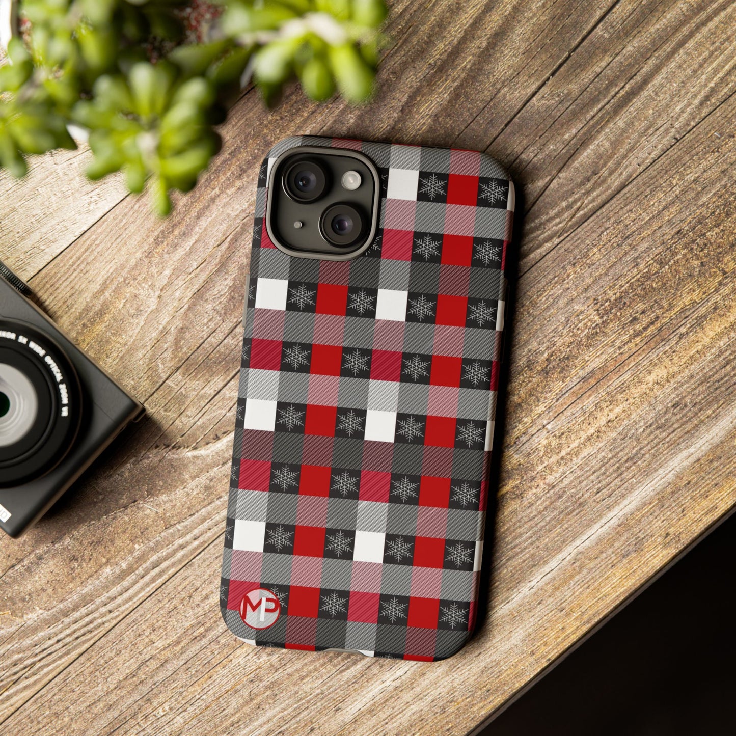 Red and Black Buffalo Plaid Tough Phone Case