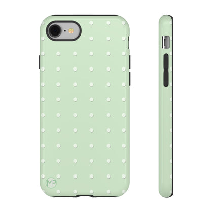 Mint Dot Tough Phone Case — Protective Polka Dot iPhone Cover