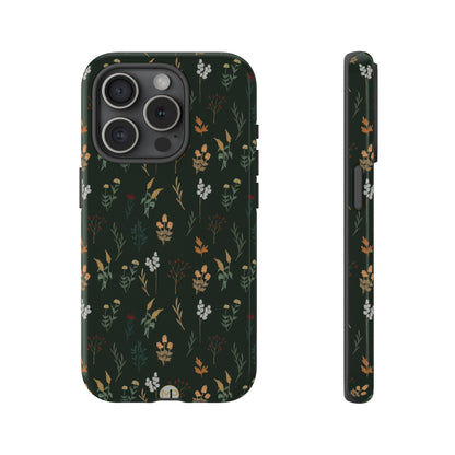 Pressed Floral Tough Phone Case - Durable Design for Nature Lovers