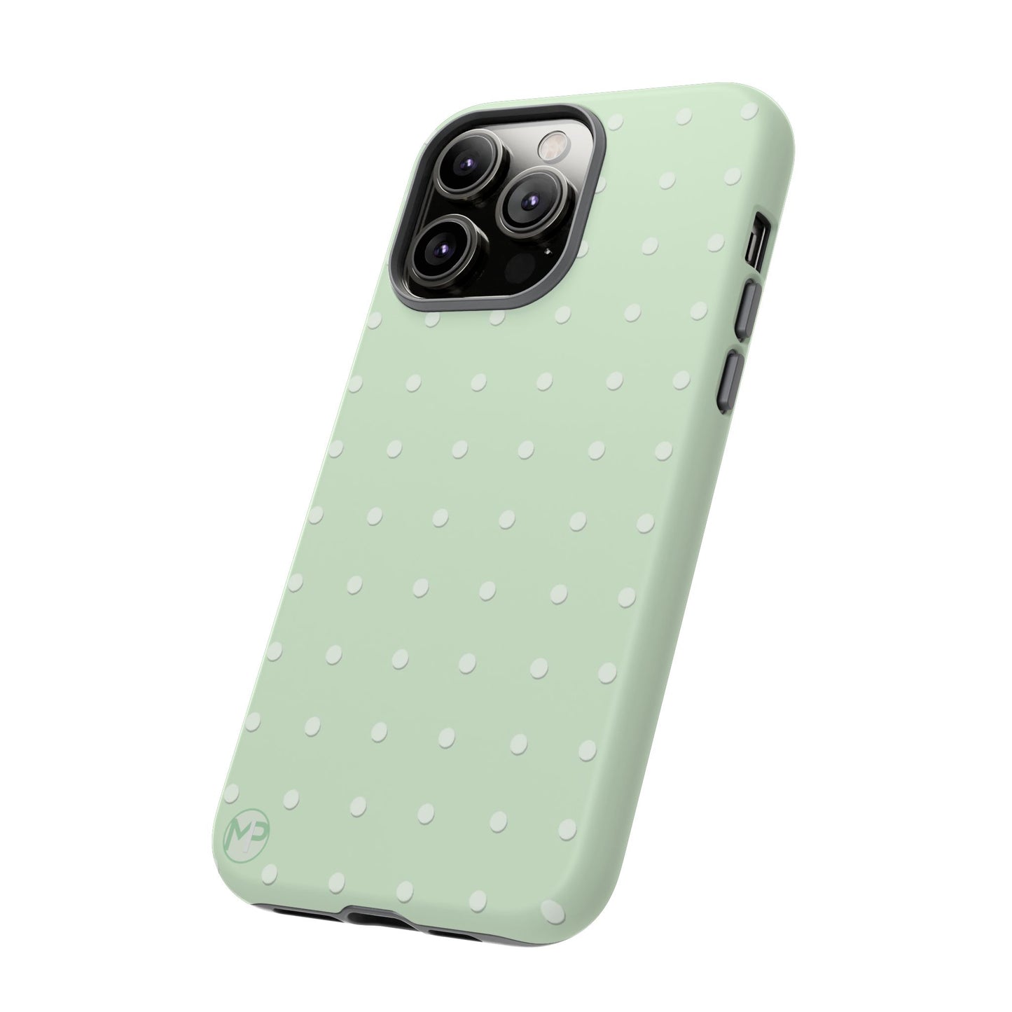 Mint Dot Tough Phone Case — Protective Polka Dot iPhone Cover
