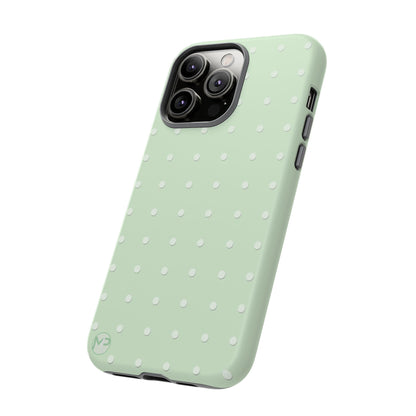 Mint Dot Tough Phone Case — Protective Polka Dot iPhone Cover