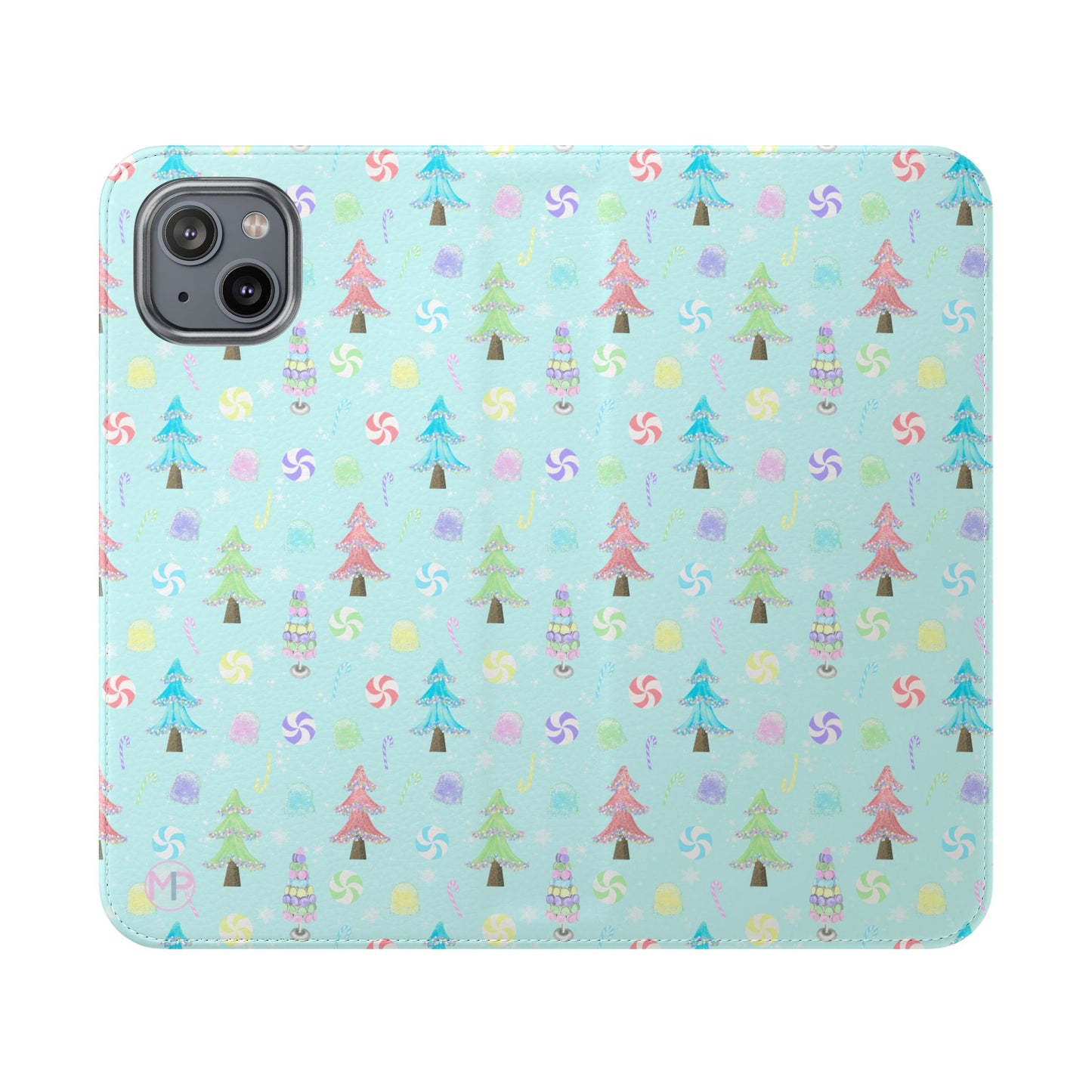 Pastel Christmas Trees Wallet Case