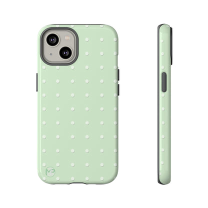 Mint Dot Tough Phone Case — Protective Polka Dot iPhone Cover