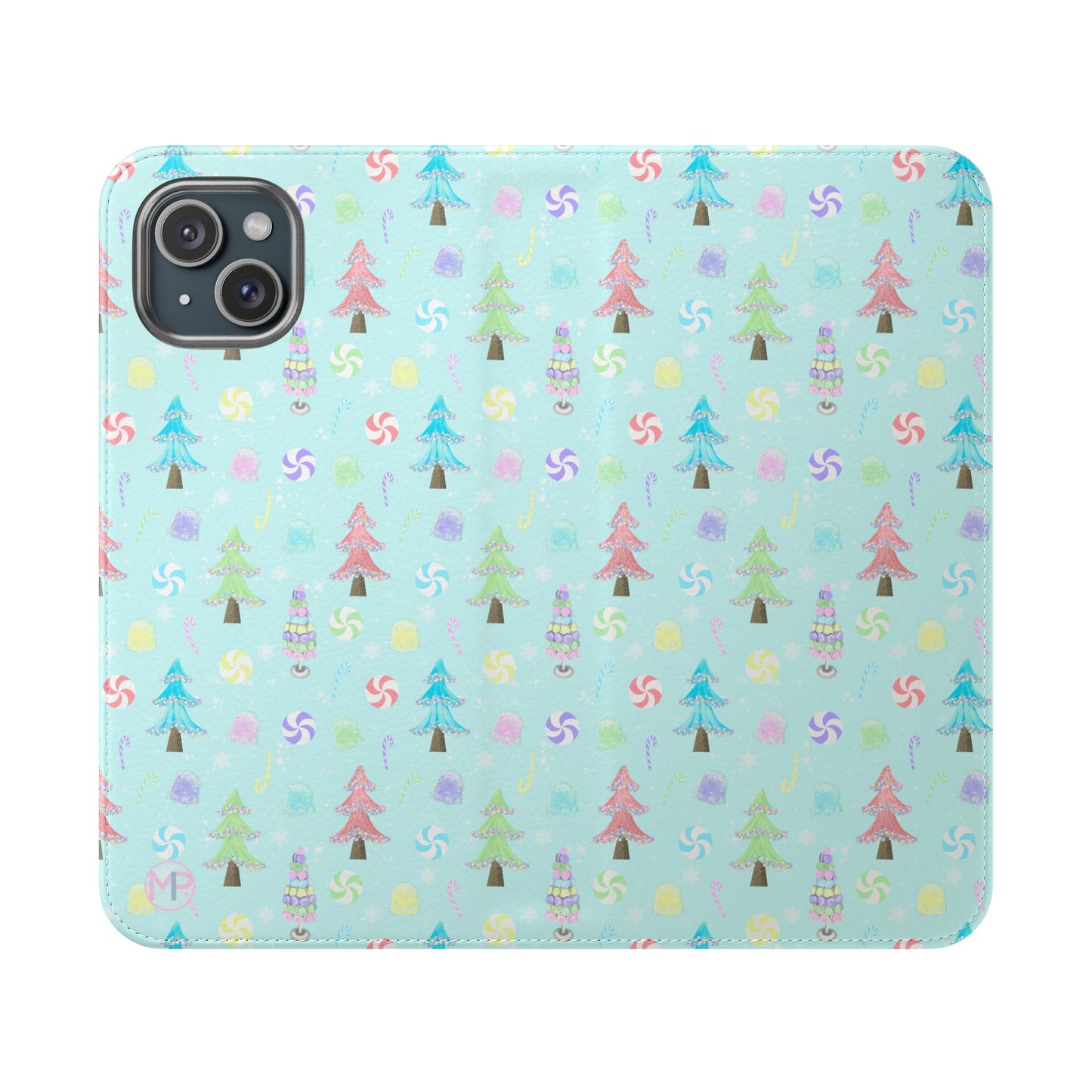 Pastel Christmas Trees Wallet Case