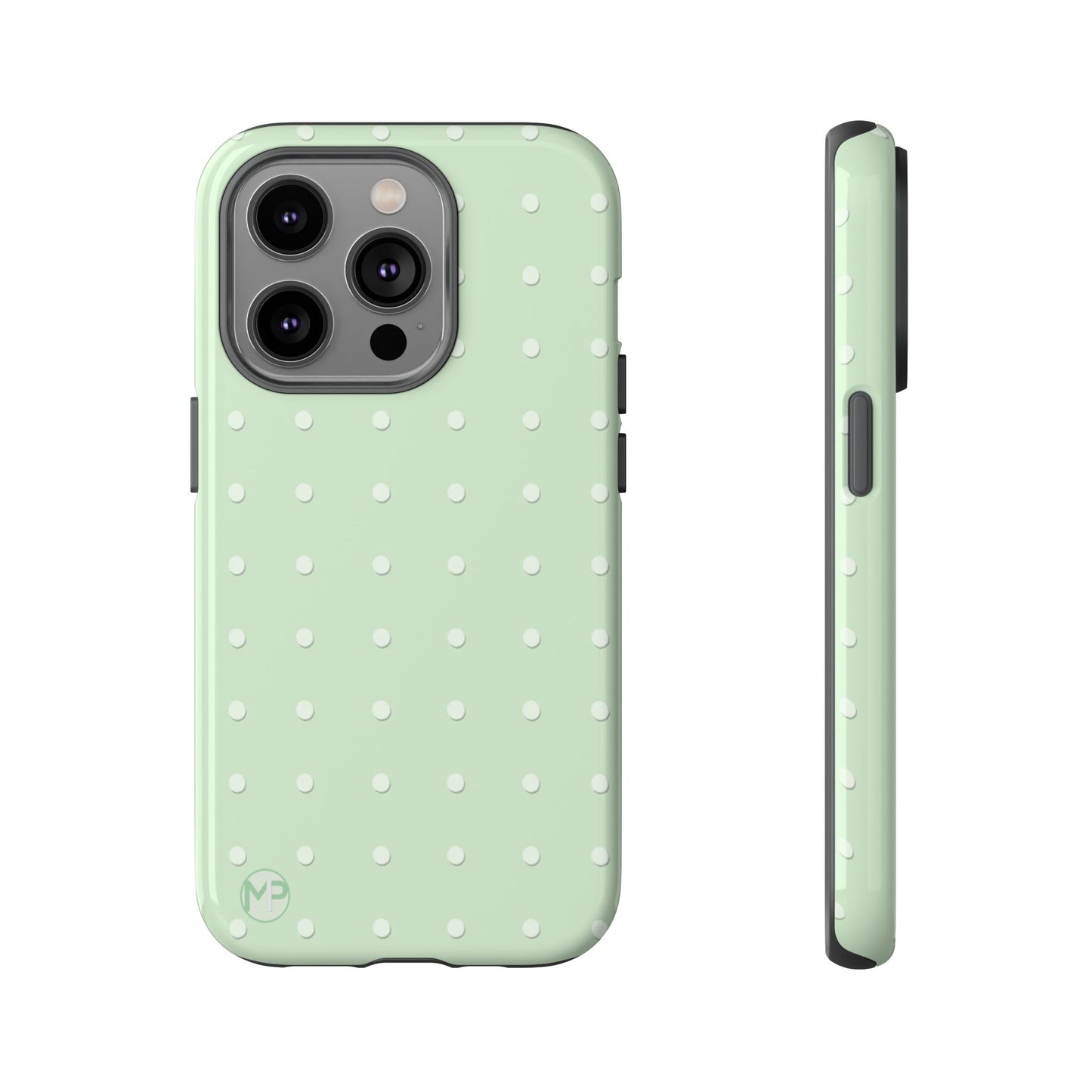 Mint Dot Tough Phone Case — Protective Polka Dot iPhone Cover