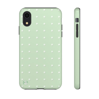 Mint Dot Tough Phone Case — Protective Polka Dot iPhone Cover