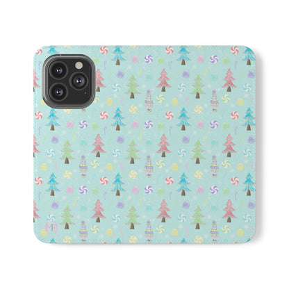 Pastel Christmas Trees Wallet Case