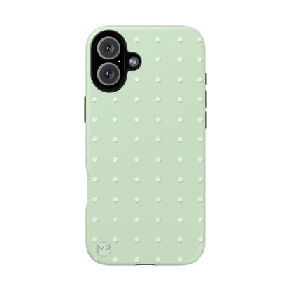 Mint Dot Tough Phone Case — Protective Polka Dot iPhone Cover