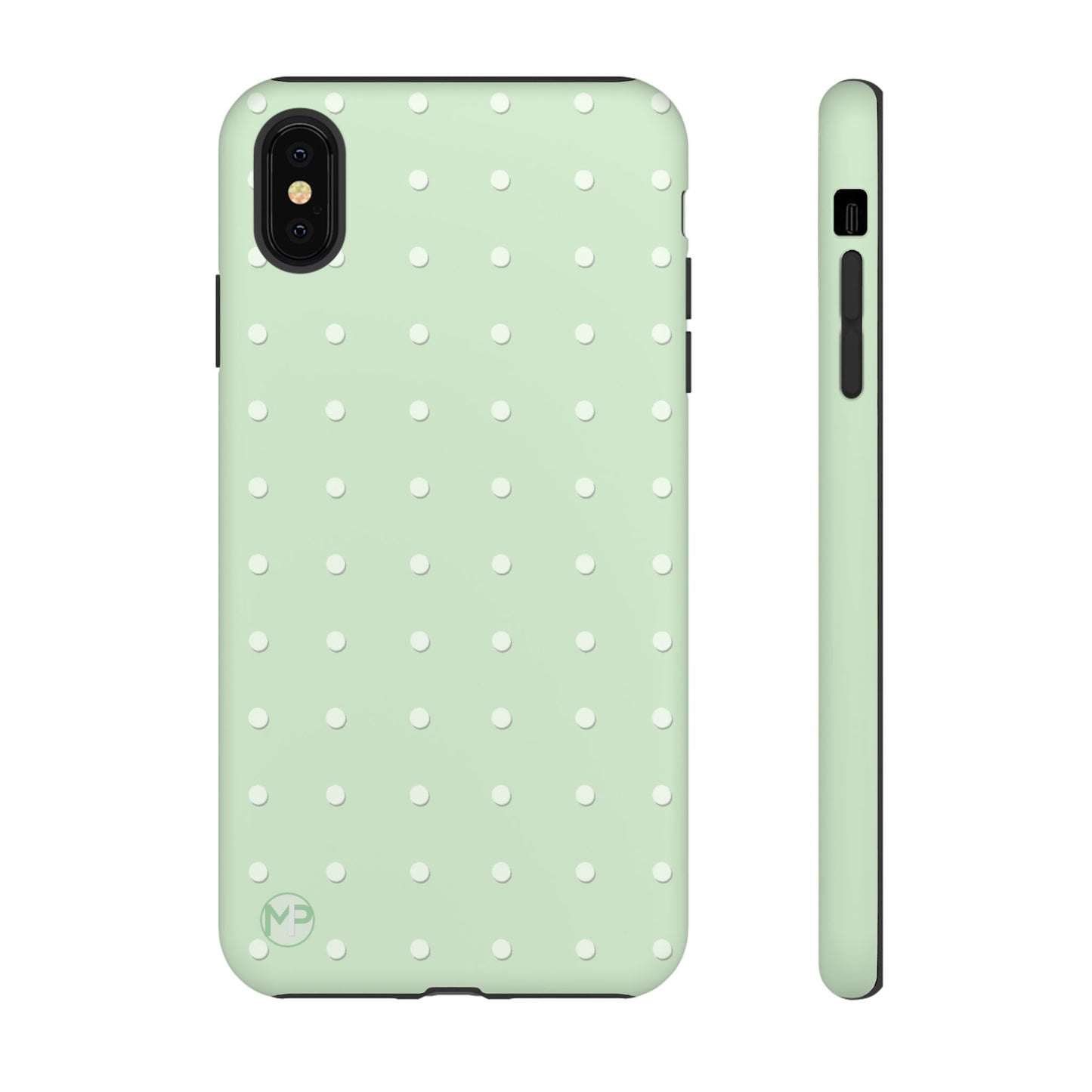 Mint Dot Tough Phone Case — Protective Polka Dot iPhone Cover