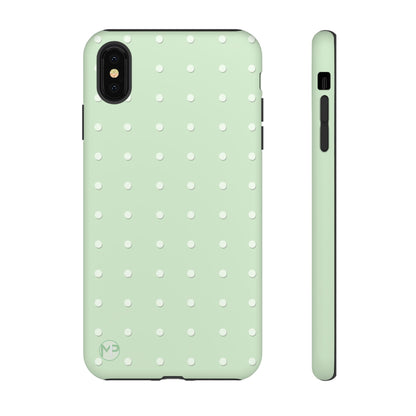 Mint Dot Tough Phone Case — Protective Polka Dot iPhone Cover